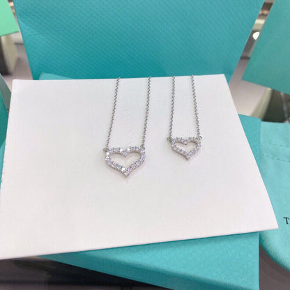 [Lioran]HEART-SHAPED DIAMOND NECKLACE