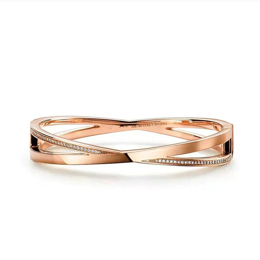 [Lioran]NARROW HINGED BANGLEIN WITH DIAMONDS SMALL