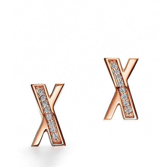 [Lioran]X EARRINGS ROSE GOLD DIAMONDS