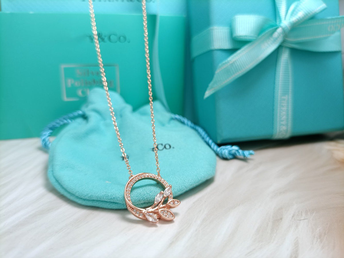 [Lioran]DIAMOND VINE CIRCLE PENDANT PLATINUM NECKLACE