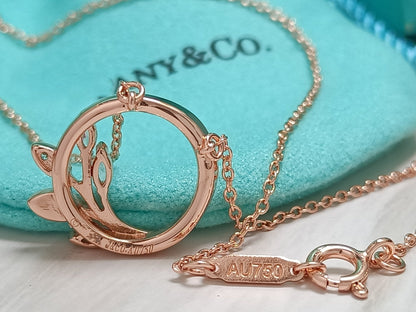 [Lioran]DIAMOND VINE CIRCLE PENDANT PLATINUM NECKLACE