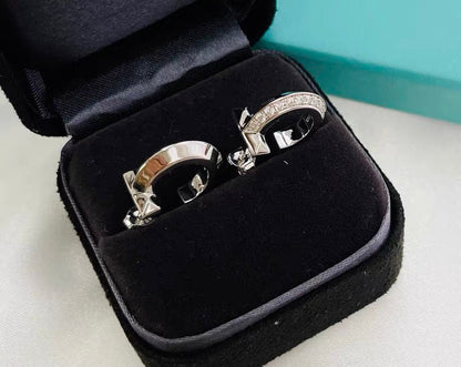 [Lioran]HOOP EARRINGS IN ROSE GOLD WITH DIAMONDS