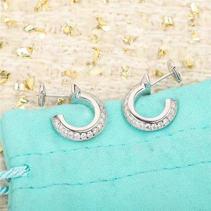 [Lioran]HOOP EARRINGS IN ROSE GOLD WITH DIAMONDS