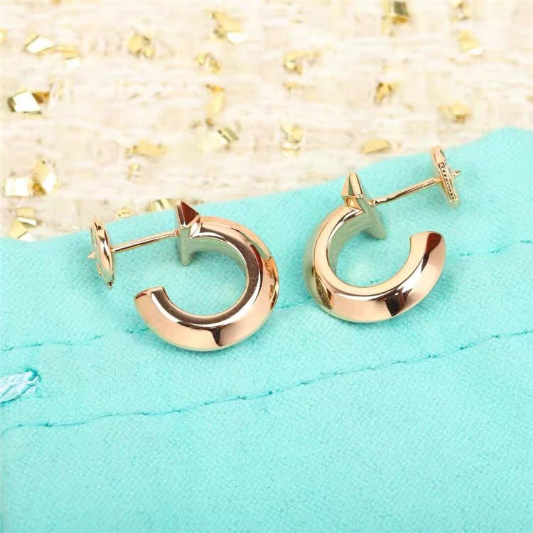 [Lioran]HOOP EARRINGS IN ROSE GOLD WITH DIAMONDS