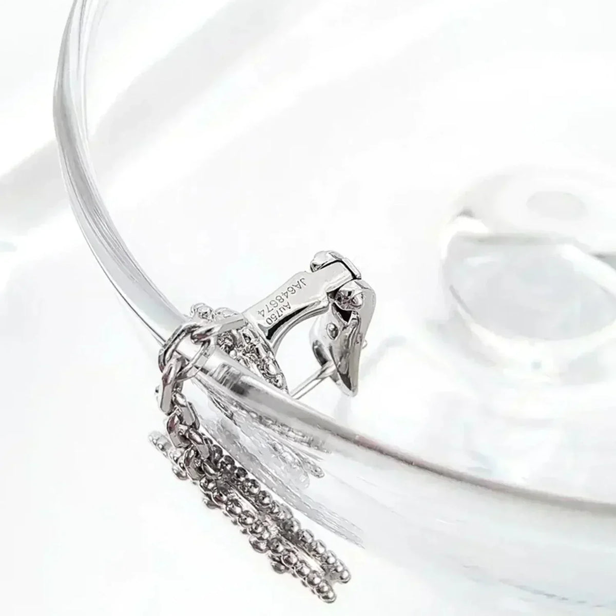 [⭐Lioran]CLOVER 2 MOTIFS  DIAMOND ONYX EARRINGS SILVER