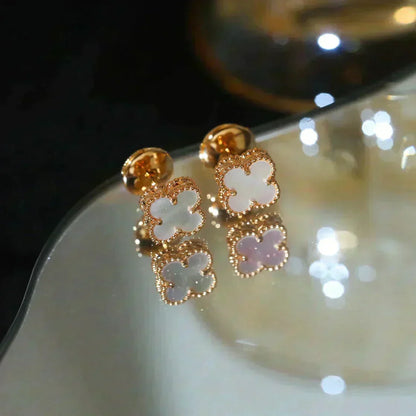 [⭐Lioran]CLOVER MINI 9.5MM WHITE MOP EARRINGS