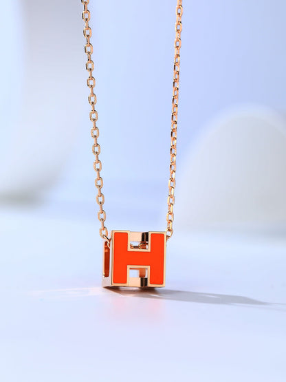 [⭐Lioran]H CAGE PINK GOLD NECKLACE