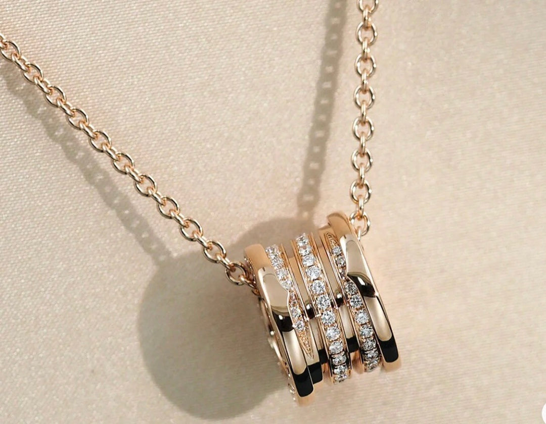 [⭐Lioran]ZERO 1 PINK GOLD DIAMOND NECKLACE