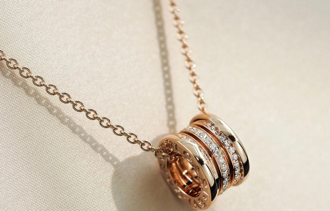 [⭐Lioran]ZERO 1 PINK GOLD DIAMOND NECKLACE