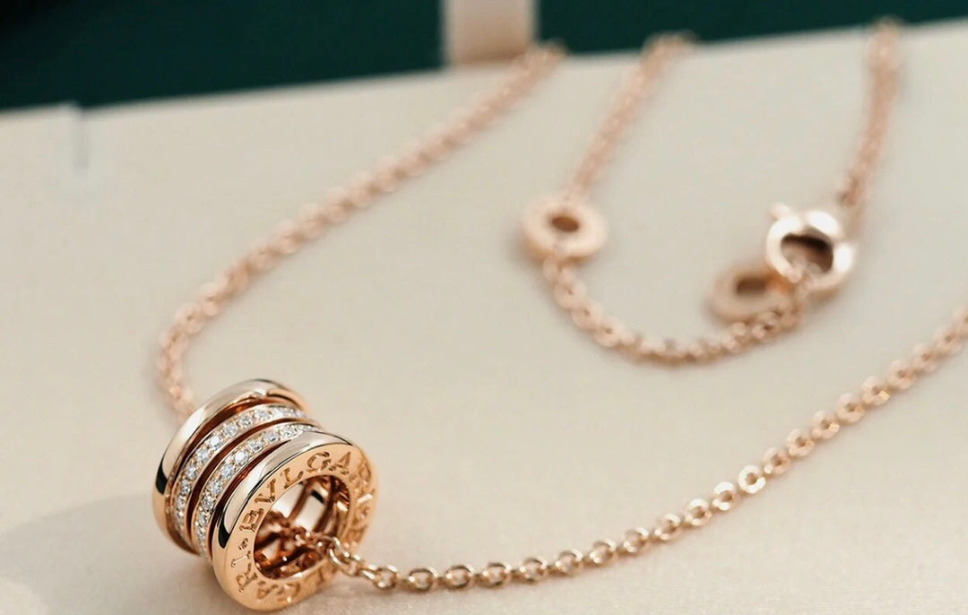 [⭐Lioran]ZERO 1 PINK GOLD DIAMOND NECKLACE