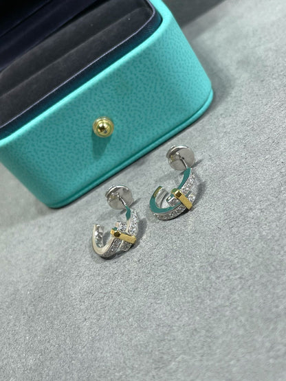 [Lioran]EDGE DIAMOND PINK GOLD EARRINGS