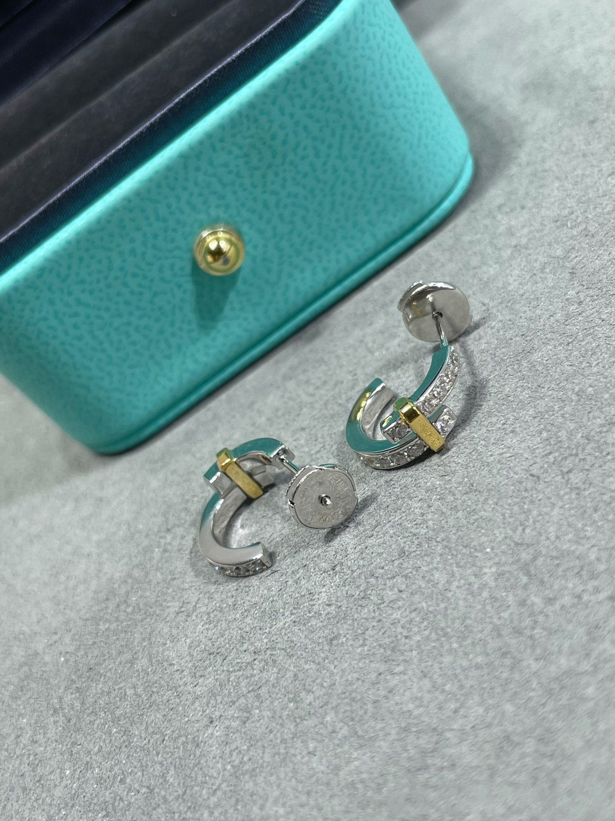[Lioran]EDGE DIAMOND PINK GOLD EARRINGS