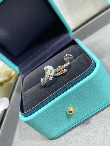 [Lioran]EDGE DIAMOND PINK GOLD EARRINGS