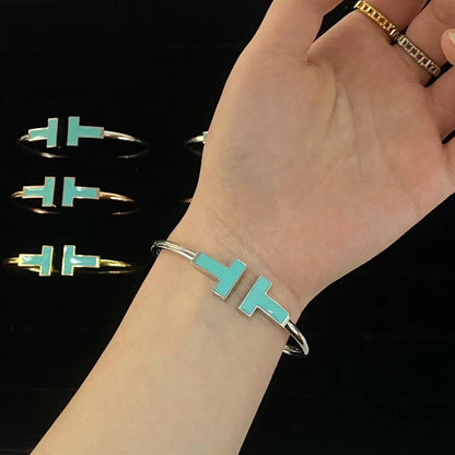 [Lioran]T WIDE TURQUOISE OPEN BRACELET