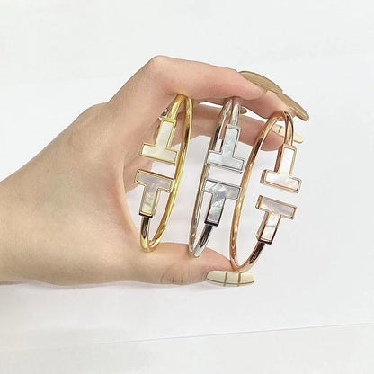 [Lioran]T WIDE MOP OPEN BRACELET