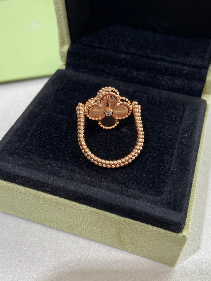 [⭐Lioran]CLOVER RIVERSIBLE ROSE GOLD RING