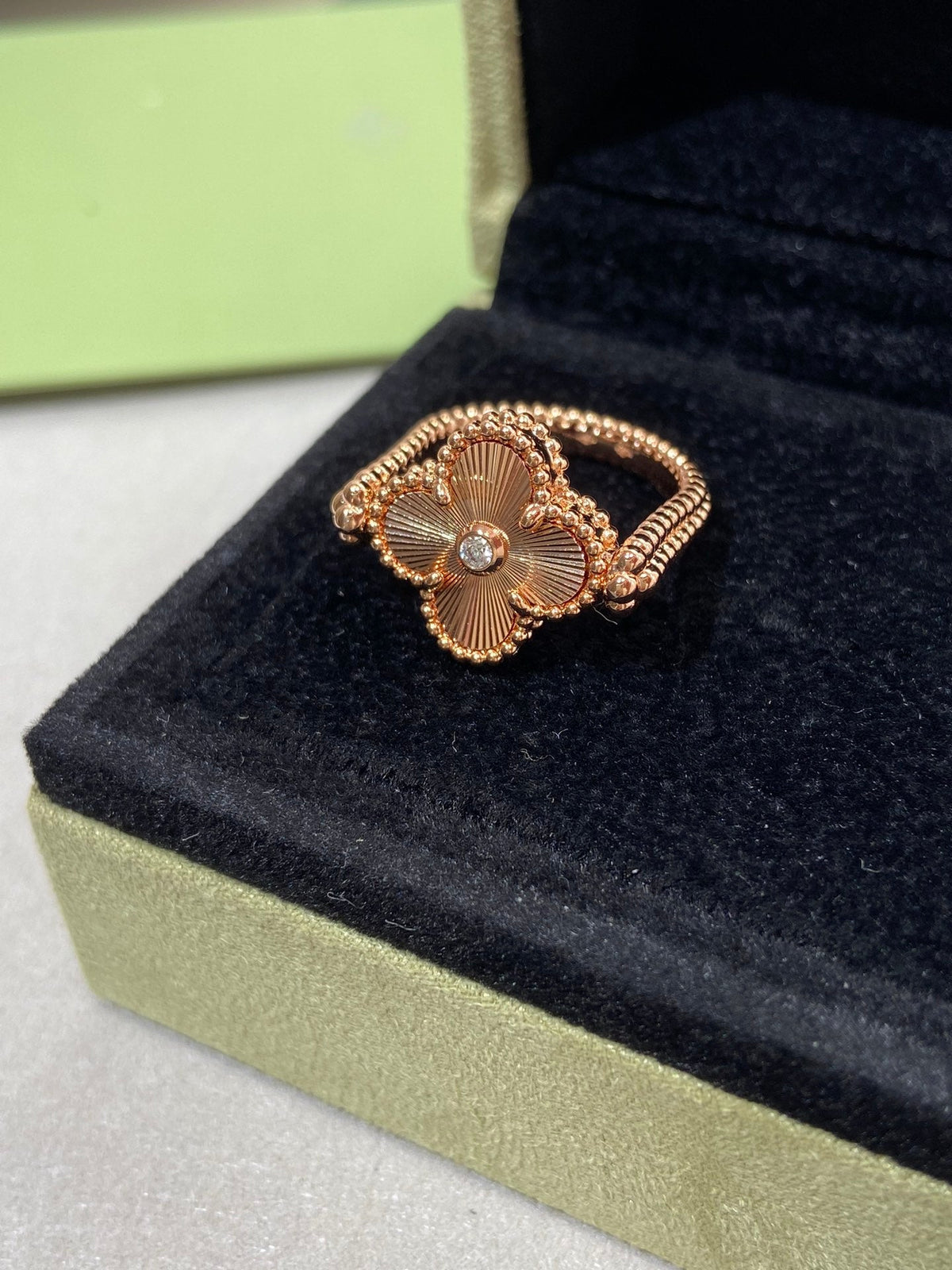 [⭐Lioran]CLOVER RIVERSIBLE ROSE GOLD RING