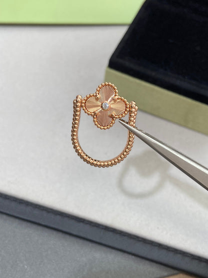 [⭐Lioran]CLOVER RIVERSIBLE ROSE GOLD RING