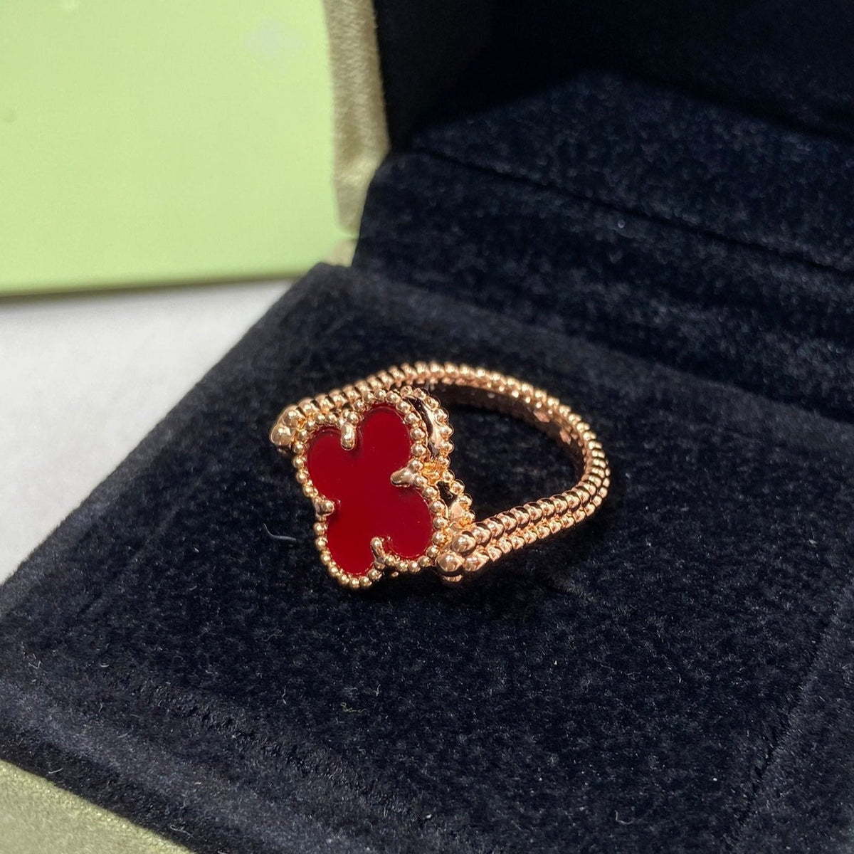 [⭐Lioran]CLOVER RIVERSIBLE ROSE GOLD RING