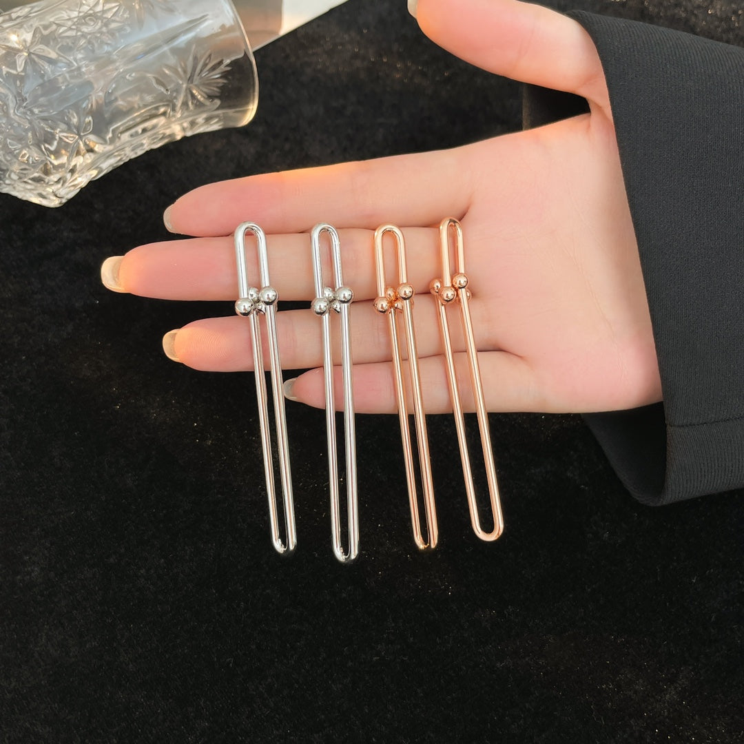 [Lioran]HARDWEAR LONG DROP EARRINGS