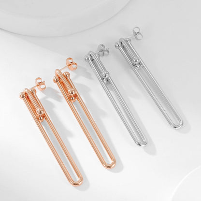 [Lioran]HARDWEAR LONG DROP EARRINGS