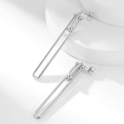 [Lioran]HARDWEAR LONG DROP EARRINGS