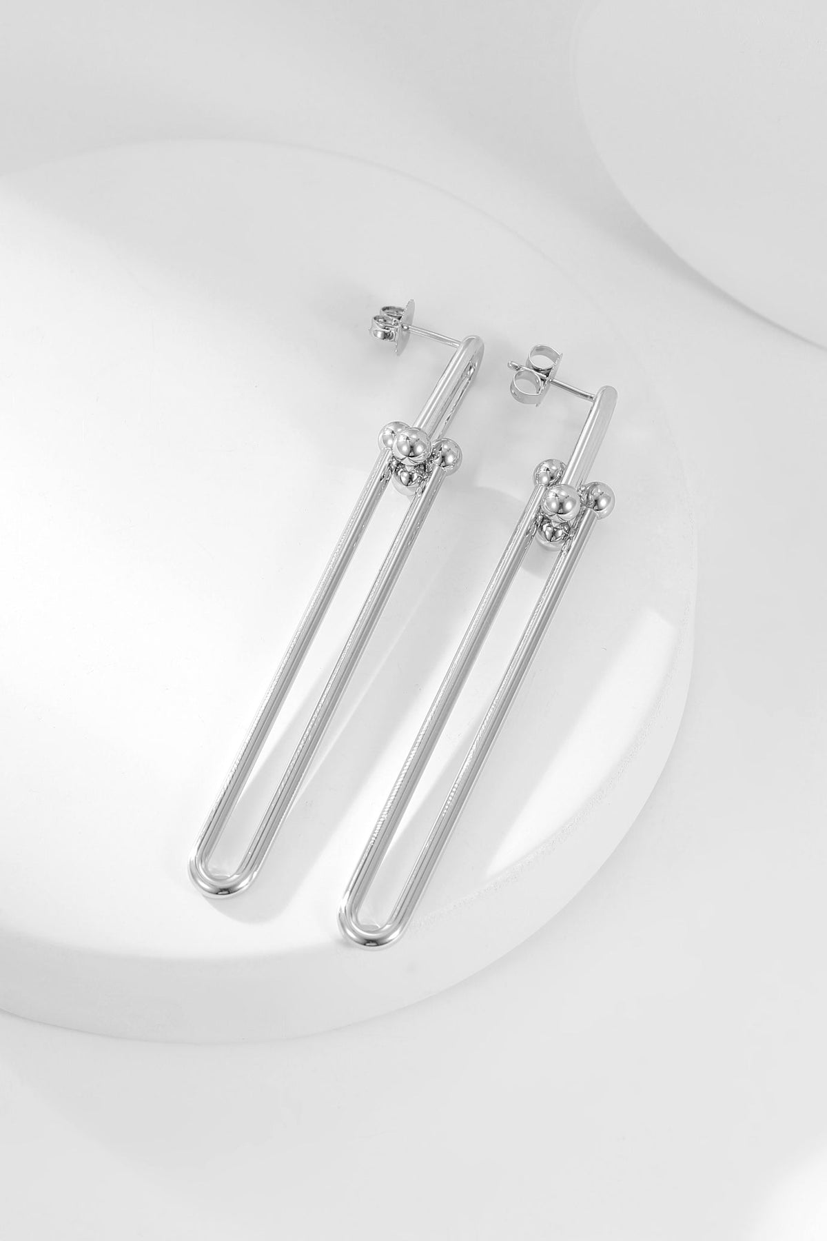 [Lioran]HARDWEAR LONG DROP EARRINGS