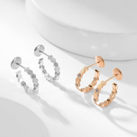 [⭐Lioran]BEE LOVE DIAMOND HOOP EARRINGS