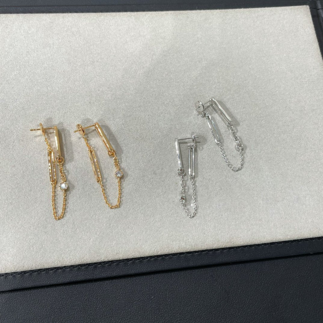 [⭐Lioran]CHAINE CHAOS DIAMOND DROP EARRINGS