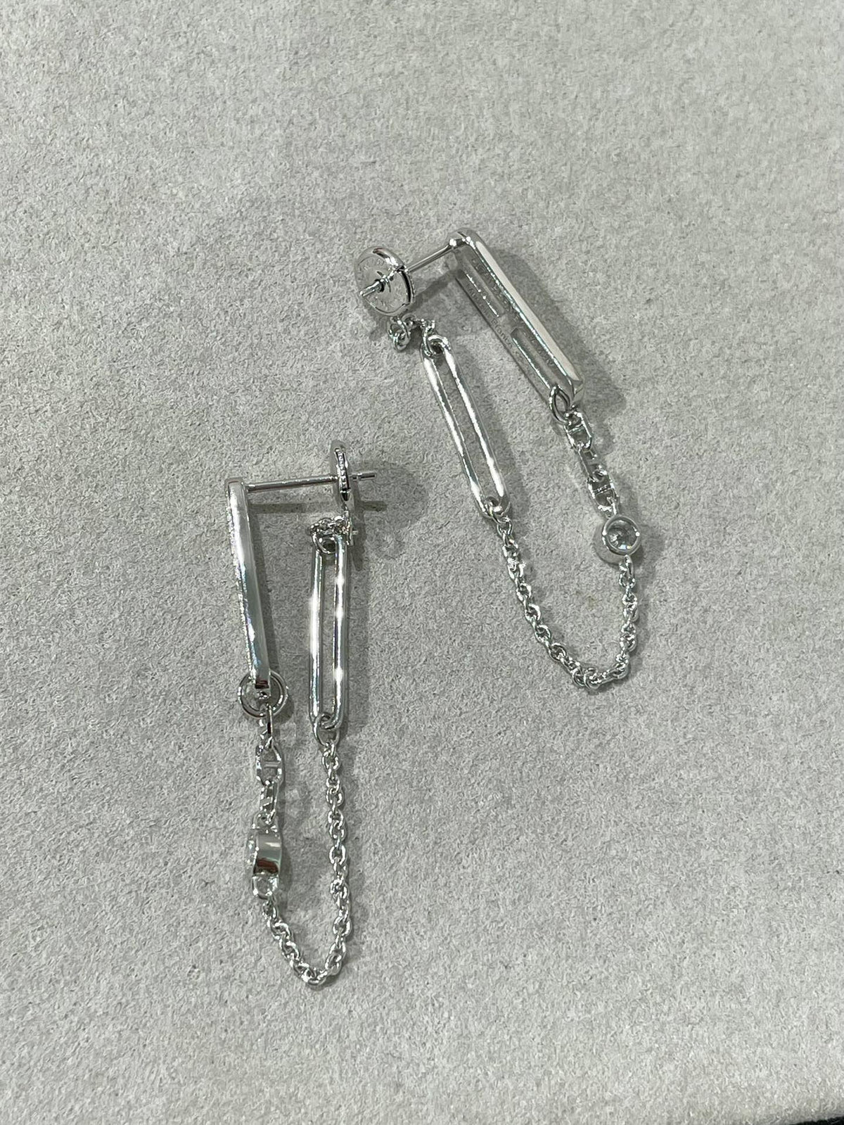 [⭐Lioran]CHAINE CHAOS DIAMOND DROP EARRINGS