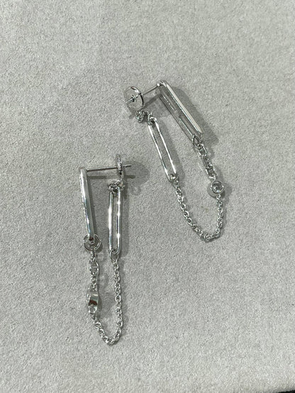 [⭐Lioran]CHAINE CHAOS DIAMOND DROP EARRINGS