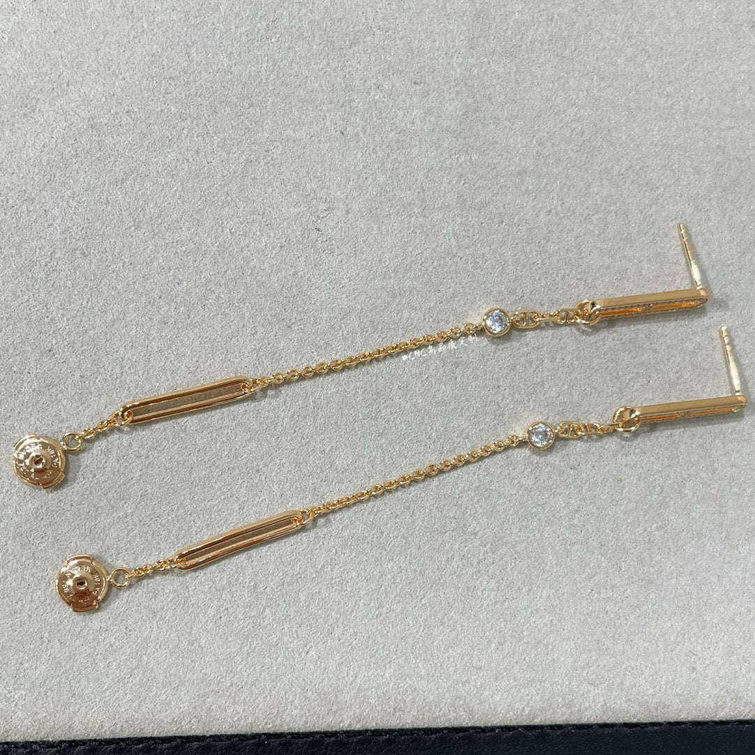 [⭐Lioran]CHAINE CHAOS DIAMOND DROP EARRINGS