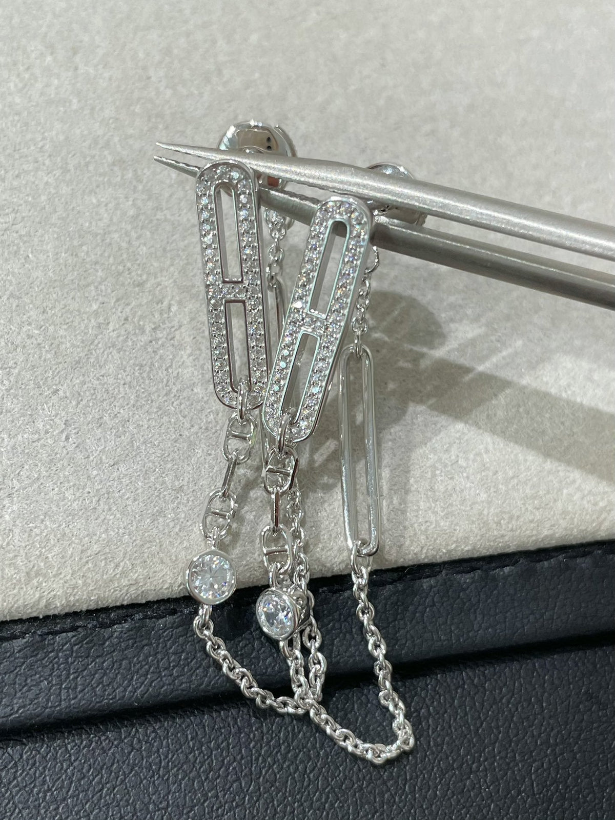 [⭐Lioran]CHAINE CHAOS DIAMOND DROP EARRINGS