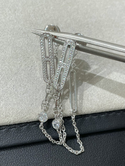 [⭐Lioran]CHAINE CHAOS DIAMOND DROP EARRINGS