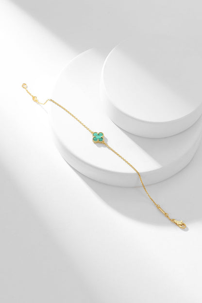 [⭐Lioran]CLOVER BRACELET MALACHITE 1 MOTIF