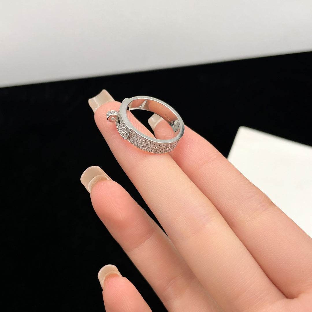 [⭐Lioran]KELLY SILVER DIAMOND RING