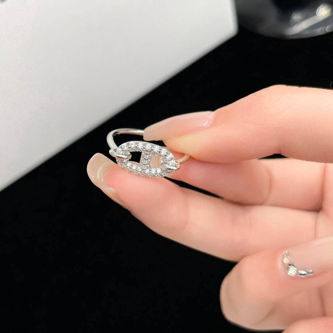 [⭐Lioran]RONDE SMALL SILVER DIAMOND RING