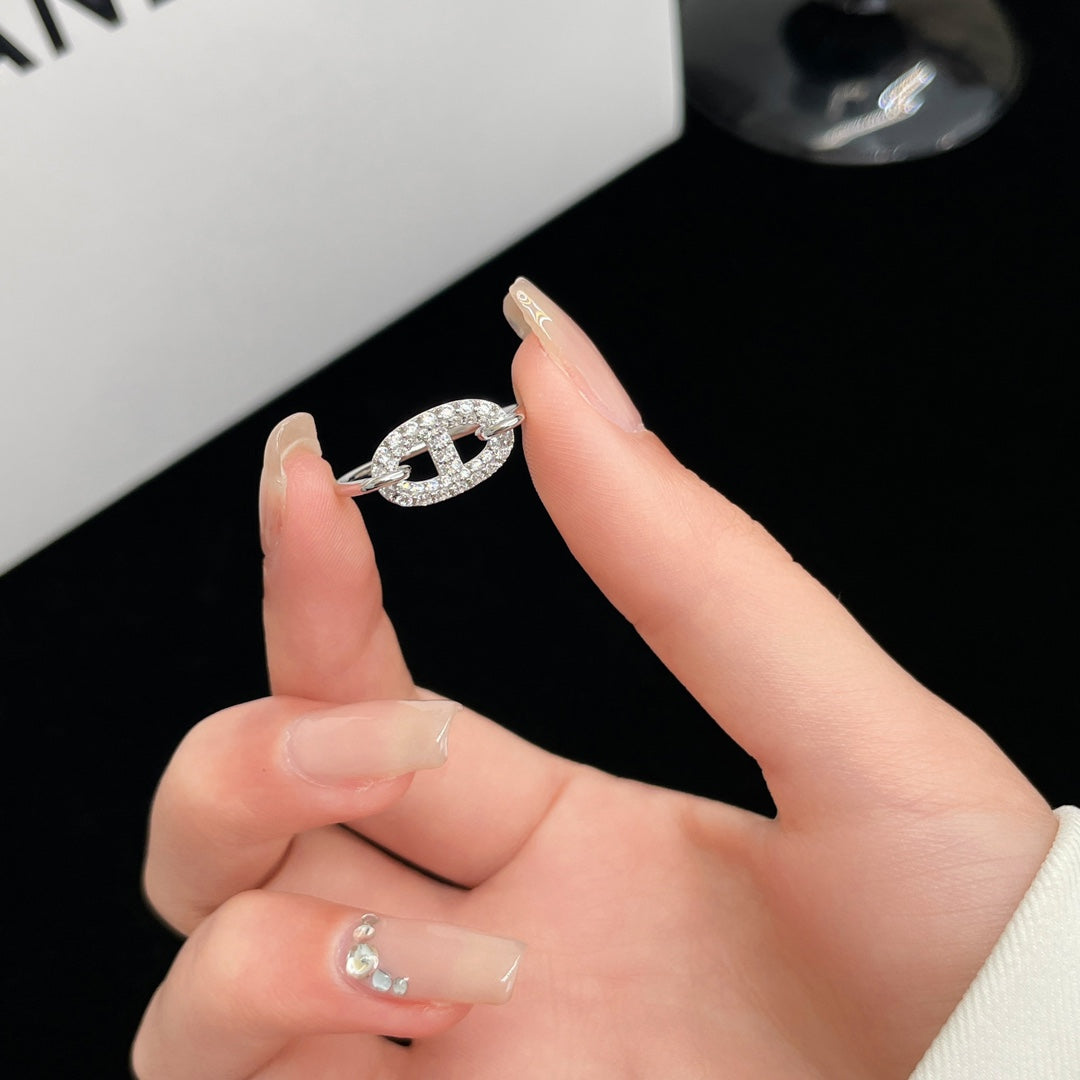 [⭐Lioran]RONDE SMALL SILVER DIAMOND RING