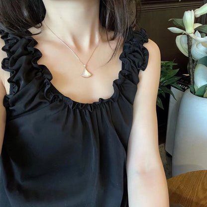 [⭐Lioran]DREAM MOP DIAMOND PAVED PINK GOLD NECKLACE