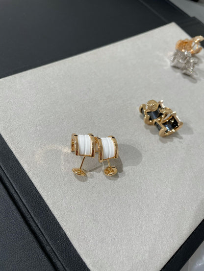 [⭐Lioran]ZERO 1 PINK GOLD CERAMIC EARRINGS