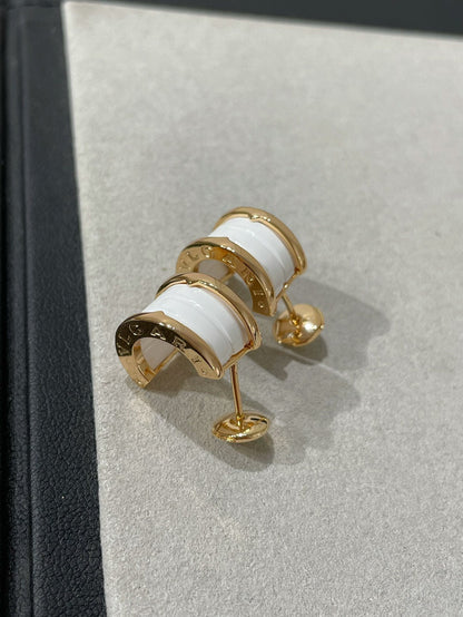 [⭐Lioran]ZERO 1 PINK GOLD CERAMIC EARRINGS