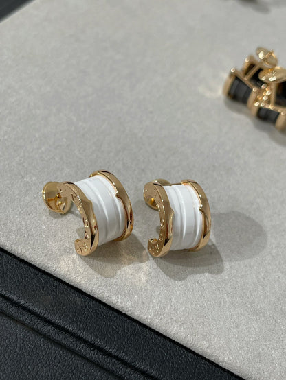 [⭐Lioran]ZERO 1 PINK GOLD CERAMIC EARRINGS
