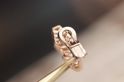 [⭐Lioran]SERPENT PINK GOLD DIAMOND EARRINGS