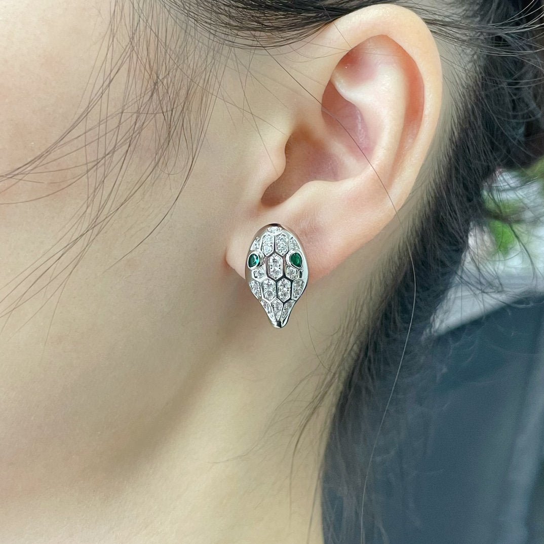 [⭐Lioran]SERPENT DIAMOND STUD EARRINGS