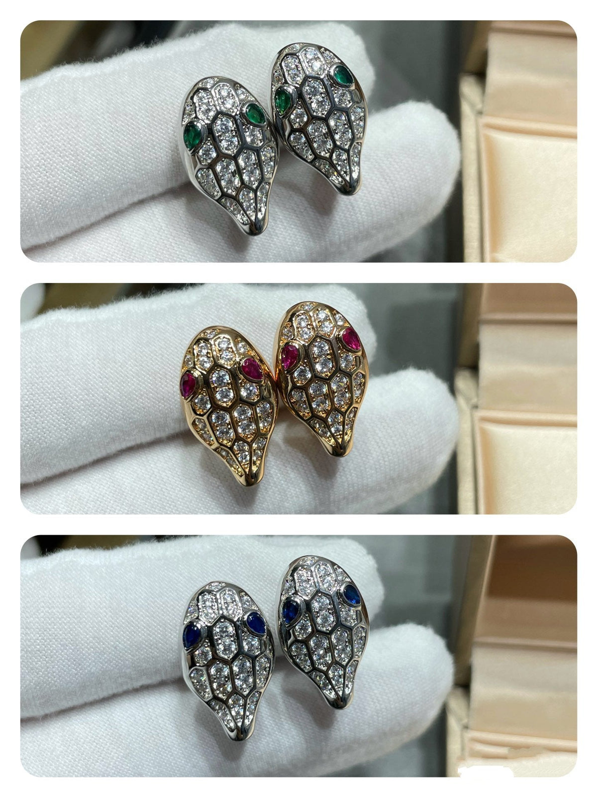 [⭐Lioran]SERPENT DIAMOND STUD EARRINGS