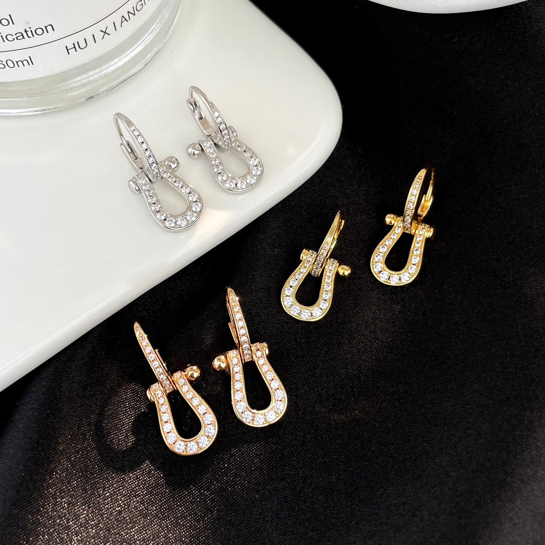[⭐Lioran]FORCE 10 FULL DIAMOND DROP EARRINGS MEDIUM MODEL