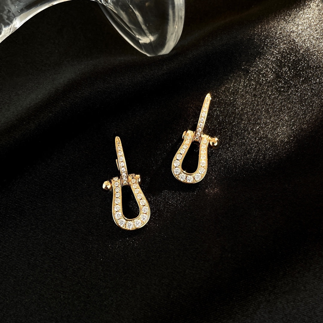 [⭐Lioran]FORCE 10 FULL DIAMOND DROP EARRINGS MEDIUM MODEL