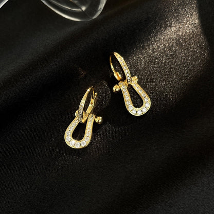 [⭐Lioran]FORCE 10 FULL DIAMOND DROP EARRINGS MEDIUM MODEL