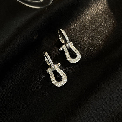 [⭐Lioran]FORCE 10 FULL DIAMOND DROP EARRINGS MEDIUM MODEL