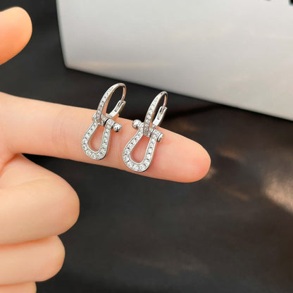 [⭐Lioran]FORCE 10 FULL DIAMOND DROP EARRINGS MEDIUM MODEL